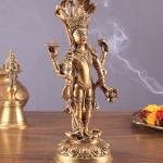 Pure Brass Resting Ganesha Statue | 11" x 5" x 3.4" (28 x 12.7 x 8.6 cm) | 2 kg Nepalese Style Art | Serene Divine Murti